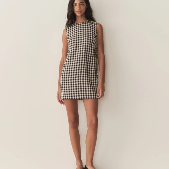Doen CORALIE DRESS in BLACK MARILYN GINGHAM - Picture 4 of 6